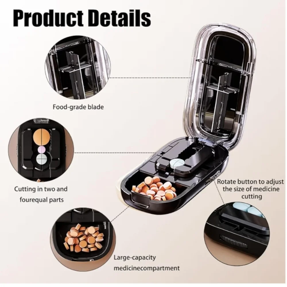 Black Pill Cutter Splitter and Case